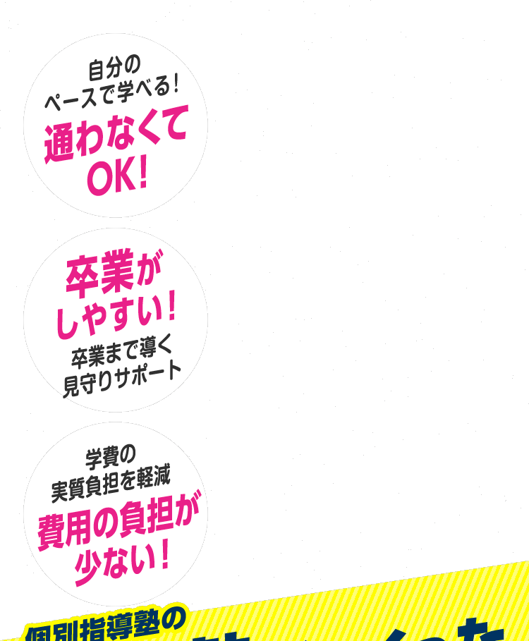 通わなくてOK 卒業がしやすい 費用の負担が少ない